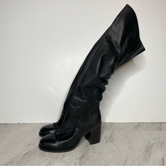 New! Free People Black Leather Heeled Tall Boot 8 1/2 - Picture 14 of 14